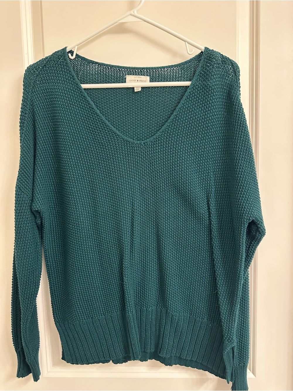 Lucky Brand Teal V-Neck Knit Sweater